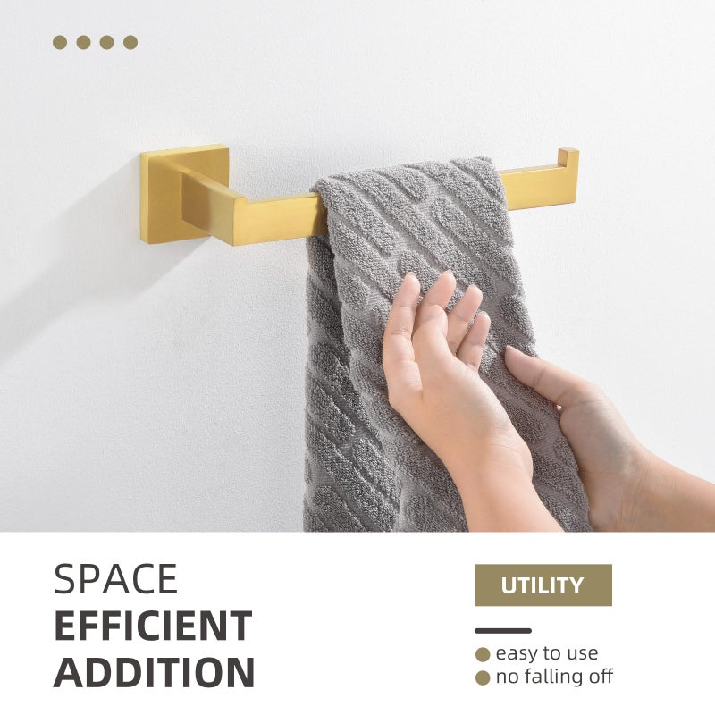 Angle Simple Hand Towel Holder for Bathroom, SUS 304 Stainless Steel Towel Rack Hanger Wall Mounted, Brushed Dark Gold, 10.24 Inches - Image 4